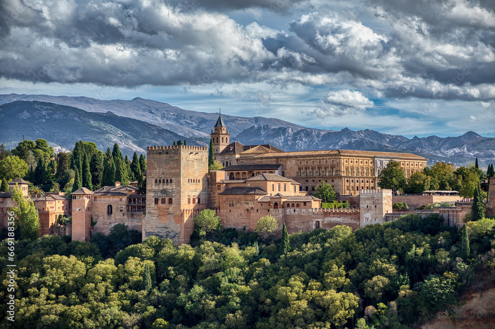 Blick auf die Stadt Granada. Spanien. Andalusien.