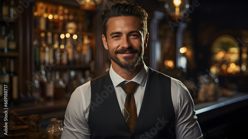 A smiling bartender portrait