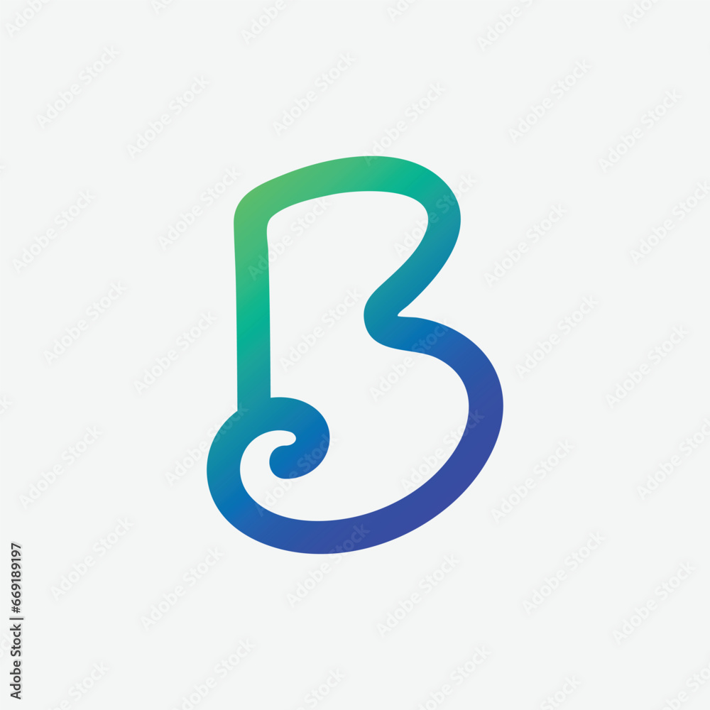 creative letter B initial line logo design creative letter B initial line logo design