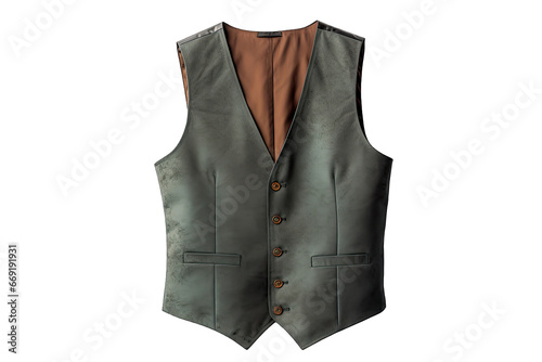 Elegant casual men's vest on transparent background