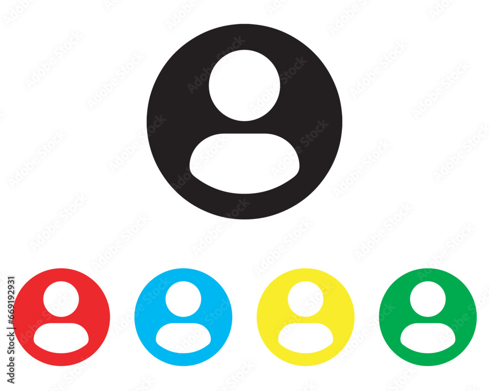 User icon vector. Profile icon sign symbol in trendy flat style. Set elements in colored icons. Profile vector icon illustration isolated on white background User icon vector. Profile icon sign symbol in trendy flat style. Set elements in colored icons. Profile vector icon illustration isolated on white background