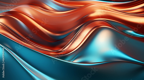 wavy background with a blue bronze metal surface