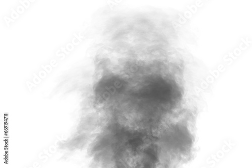 Dark smoke or misty fog isolated white background. Texture overlays. Design element. photo