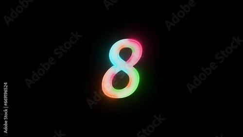 abstract colorful bright neon countdown number illustration  background 4k 