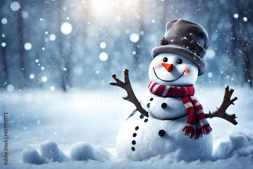 snowman in the snow © Zoya