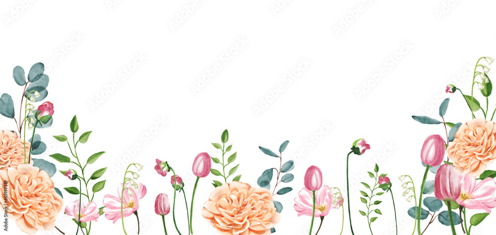 spring flowers border