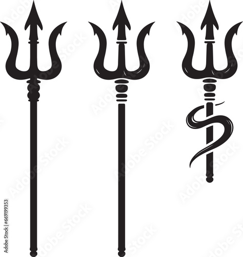 Trident, logo isolated on white background	
