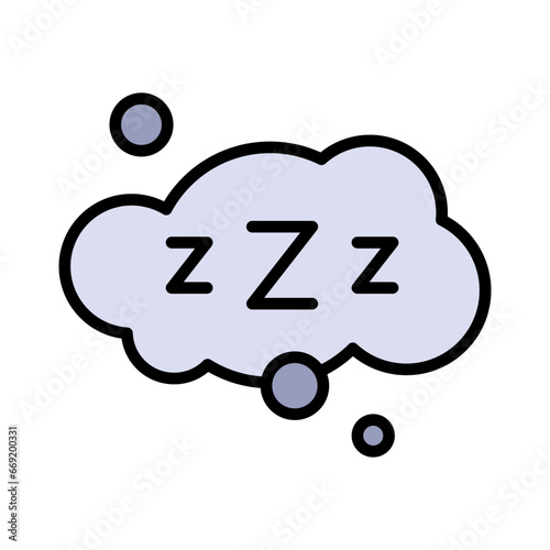 Night sleep icon color vector. Insomnia problem. Simple style sign isolated on white