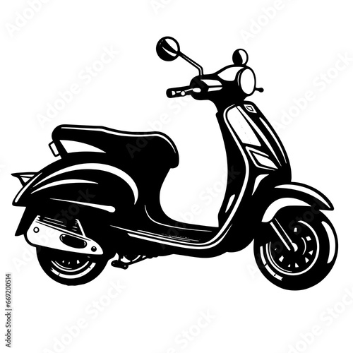 Fototapeta Naklejka Na Ścianę i Meble -  Scooter moped motorcycle small streets of Italy tattoo print stamp