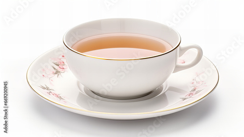 A cup of tea with a saucer
