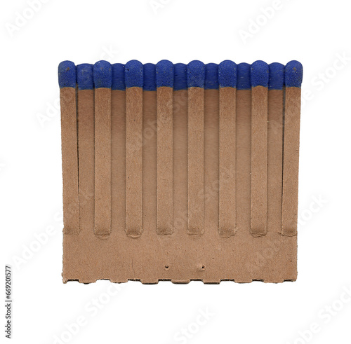 Fotografie vintage old torn edges worn matchbook matches on transparent png background isolated