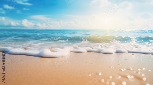 Beautiful natural tropical summer beach background with golden sand, turquoise ocean, and blue sky with white clouds (2).jpeg, Beautiful natural tropical summer beach background with golden sand, turq