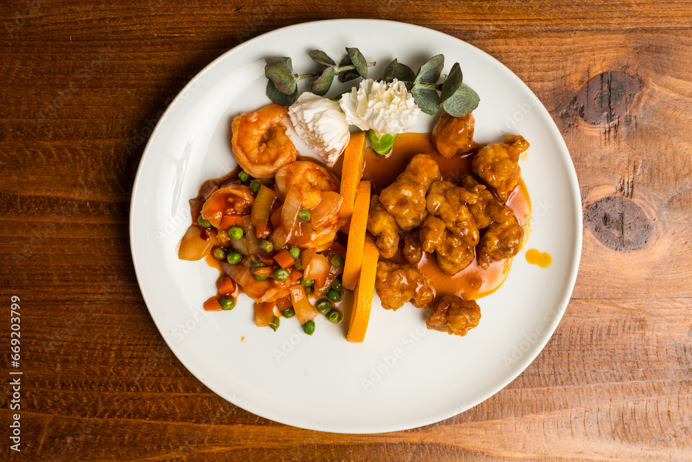 Chinese chicken and shrimp Chinese chicken and shrimp