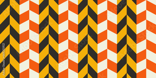 Colored checkerboard pattern of chevrons and alternating rectangles. For print, interior, packaging, wallpaper, decoration, stylish design, cups, pillows, notebooks.