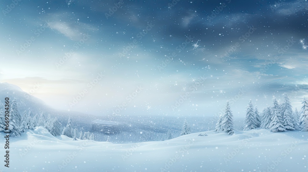 winter landscape with trees background image with snowflakes, Christmas pine forest themed background image with blank creative space winter landscape with trees background image with snowflakes, Christmas pine forest themed background image with blank creative space