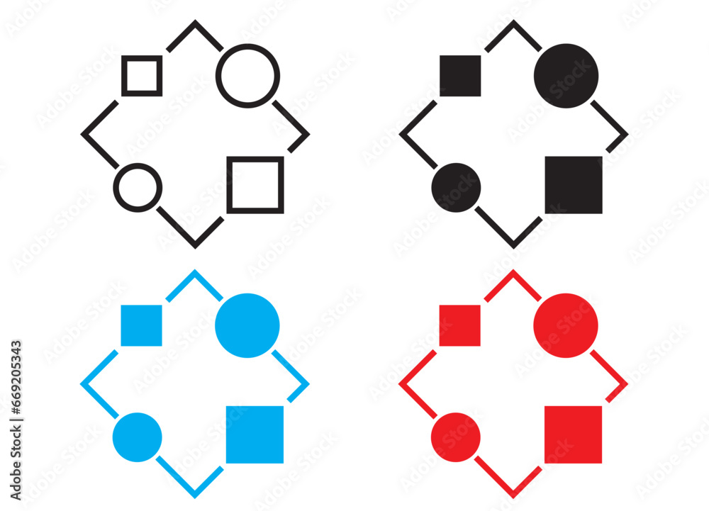 icon with shadow, abstract icon set icon with shadow, abstract icon set