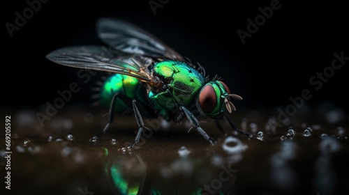 green fly with vibrant colors