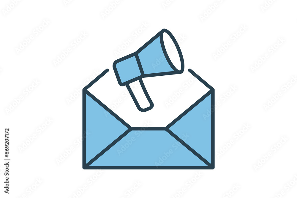 Email marketing icon. icon related to marketing. Flat line icon style. Simple vector design editable Email marketing icon. icon related to marketing. Flat line icon style. Simple vector design editable