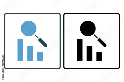 Analytics icon. icon related to marketing. Solid icon style. Simple vector design editable