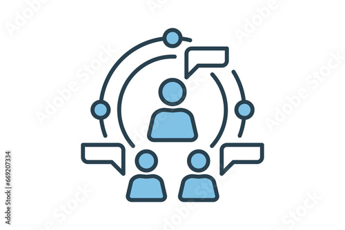 Networking icon. icon related to marketing. Flat line icon style. Simple vector design editable