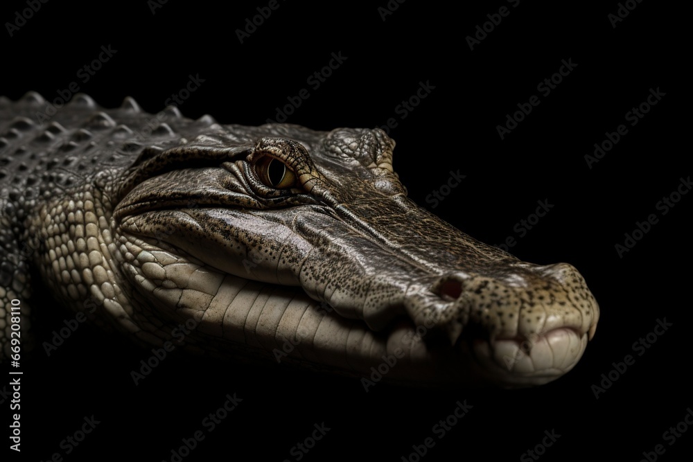 Obraz premium crocodile on black background