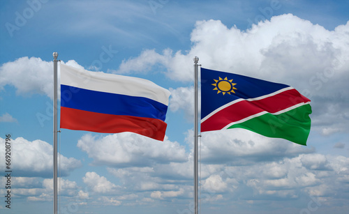 Namibia and Russia, country relationship concept