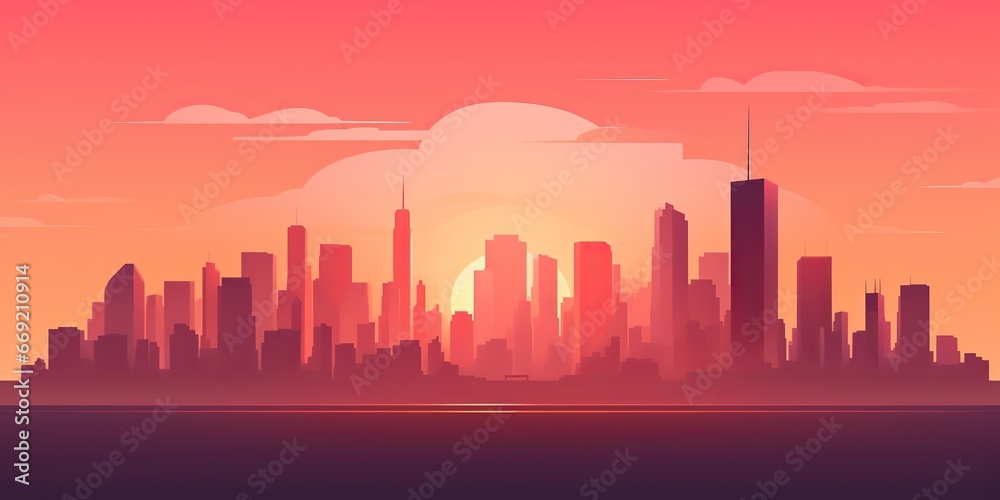 AI Generated. AI Generative. City urban landscape background. High building tall skyline decorative cityscape. Graphic Art