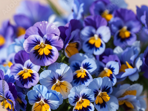 blue and yellow flowers