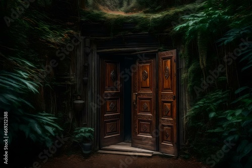 A wooden door, Generated using AI