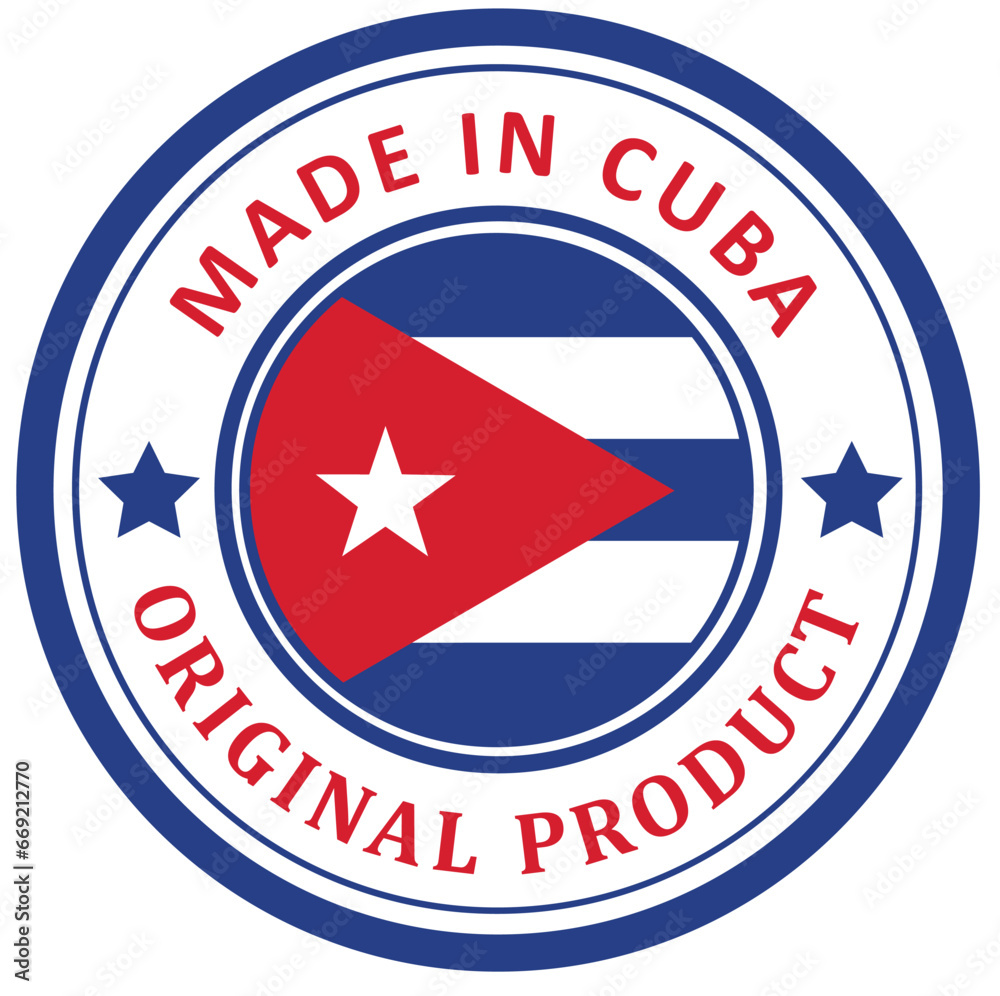 Obraz premium Cuba. The sign premium quality. Original product. Framed with the flag of the country