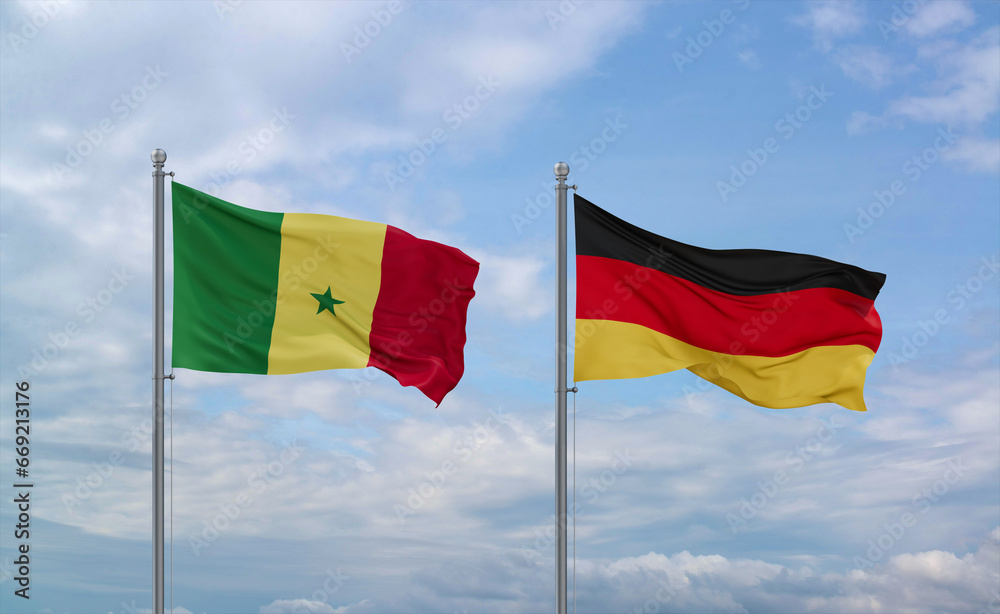 Germany and Senegal flags, country relationship concept Germany and Senegal flags, country relationship concept