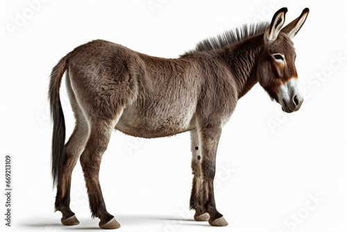 Donkey Delight: A 3D Rendering of a Brown and White Donkey,donkey isolated on white,portrait of a donkey