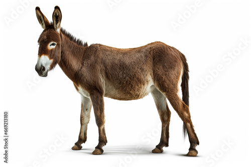 Donkey Delight: A 3D Rendering of a Brown and White Donkey,donkey isolated on white,portrait of a donkey © Moon