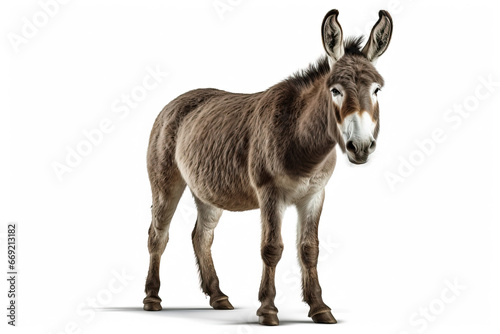 Donkey Delight: A 3D Rendering of a Brown and White Donkey,donkey isolated on white,portrait of a donkey