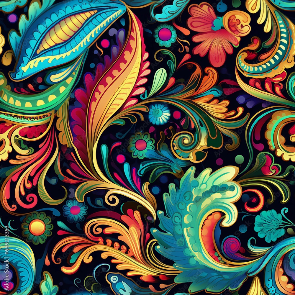 Bohemian Paisley Swirls Pattern Bohemian Paisley Swirls Pattern