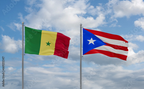 Free Download Puerto Rico and Senegal flags, country relationship concept - GFXLoad