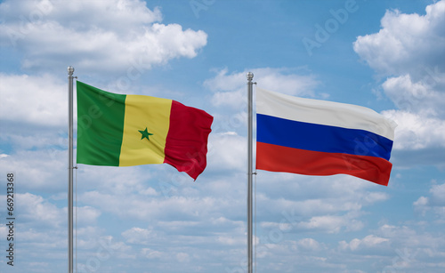 Foto Russia and Senegal flags, country relationship concept