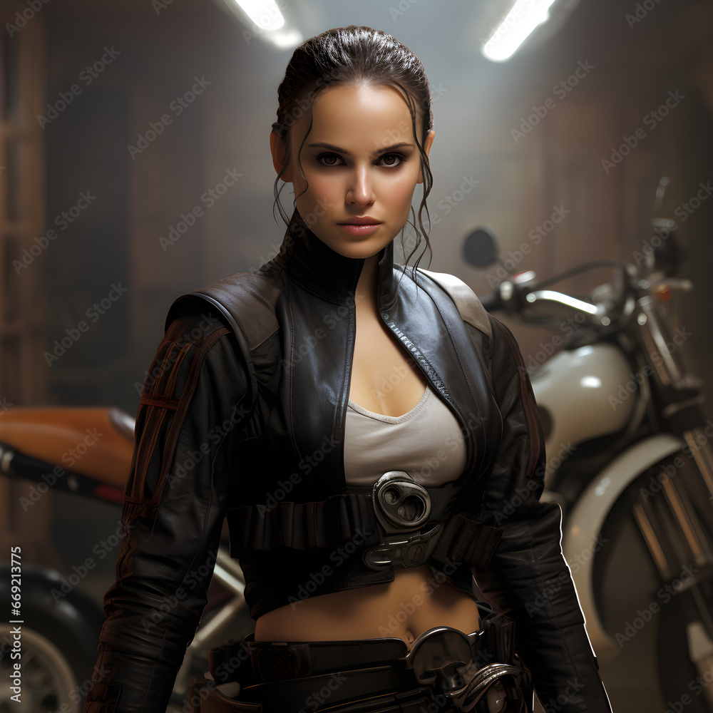 Naklejka premium portrait of a biker