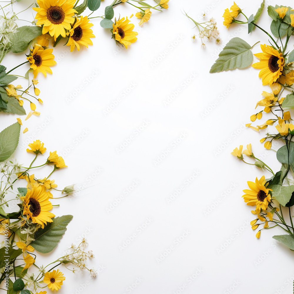 Minimalist Sunflower Frame Radiant Whimsy Minimalist Sunflower Frame Radiant Whimsy