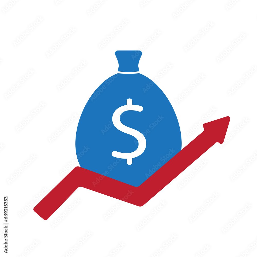Money bag growing business vector illustration on white background. Loan finance, investment and profit growth concept. Money bag growing business vector illustration on white background. Loan finance, investment and profit growth concept.