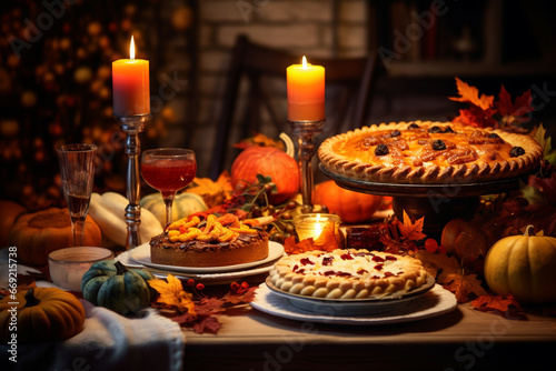 Pumpkin Pie Dessert for Thanksgiving Dinner  generative AI