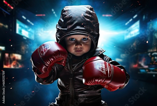 A determined little boy ready to fight © jambulart