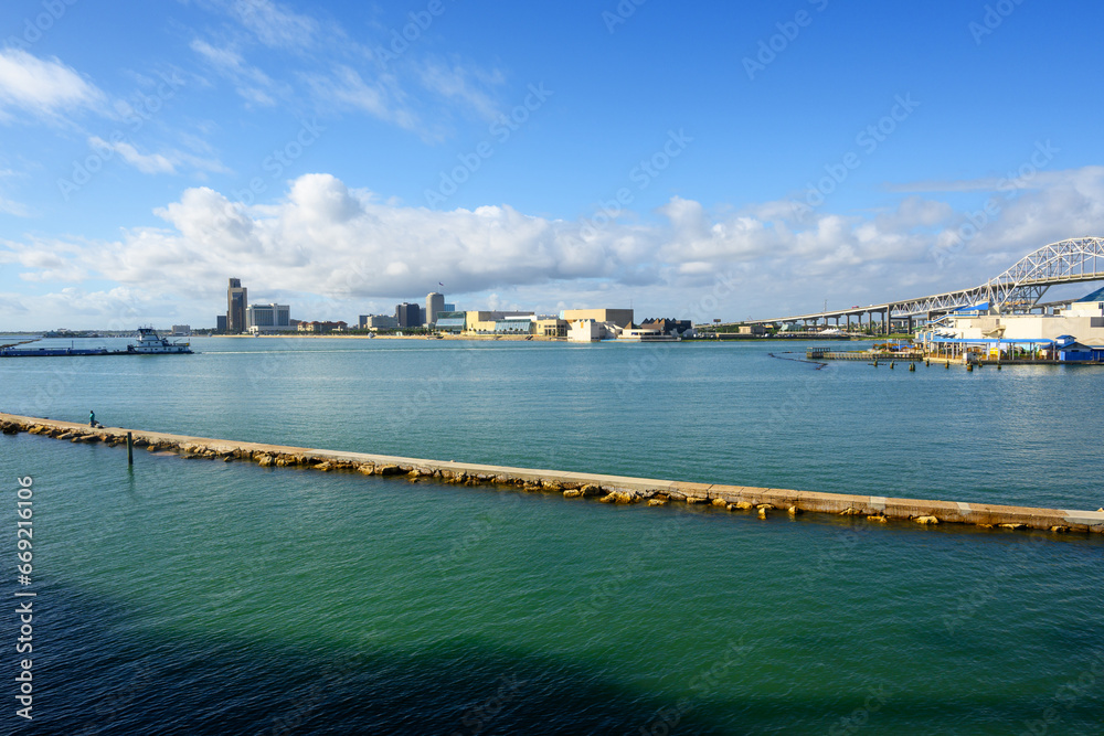 The Port of Corpus Christi located on Corpus Christi Bay. Texas, USA