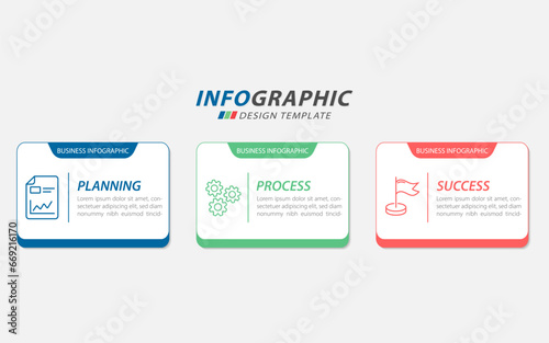 Timeline Creator infographic template. 3 Step timeline journey, calendar Flat simple infographics design template. presentation graph. Business concept with 3 options, vector illustration.