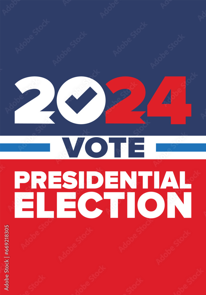 Presidential Election 2024 in United States. Vote day, November 5. US Election. Patriotic american element. Poster, card, banner and background. Vector illustration Presidential Election 2024 in United States. Vote day, November 5. US Election. Patriotic american element. Poster, card, banner and background. Vector illustration