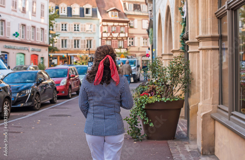 French woman on vacation - City views, concept of travel in France. Ideas for journey. © T.Den_Team