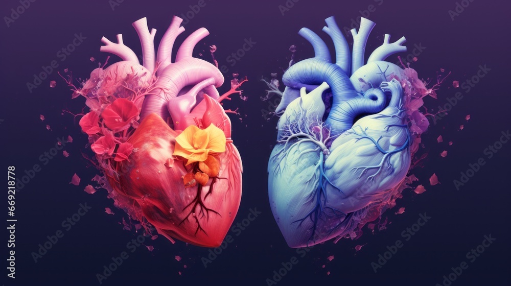 Obraz premium a couple heart hybrid 