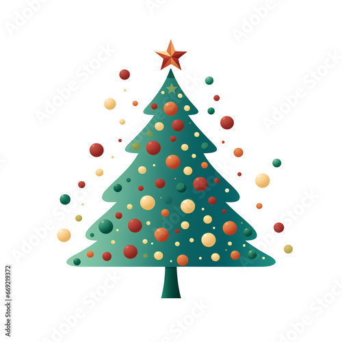 abstract christmas tree with stars