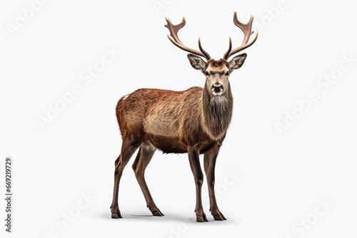 Fototapeta Naklejka Na Ścianę i Meble -  The King of the Forest: A Stunning Image of a Stag with Antlers,deer isolated on white