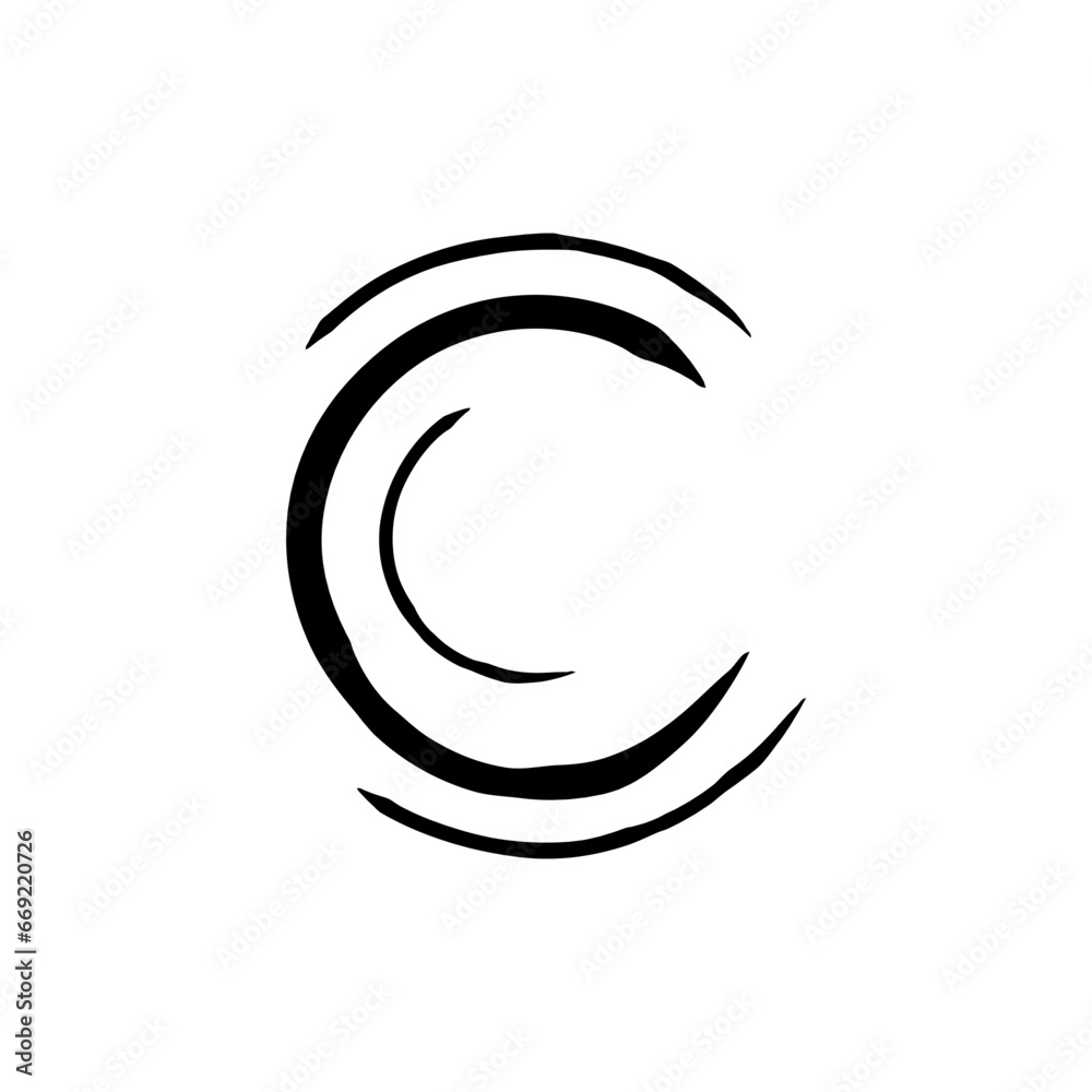 Hand drawn c letter font style for decorative, poster, logo. Hand drawn c letter font style for decorative, poster, logo.